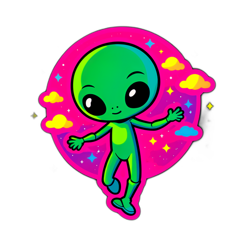 Neon Renkli Eğlenceli Uzaylı