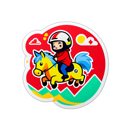 楽天証券をテーマにしたかわいいキャラクターが株価グラフに乗っているステッカー