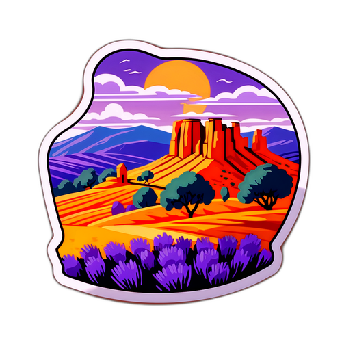 Elegante sticker van het landschap van Roussillon