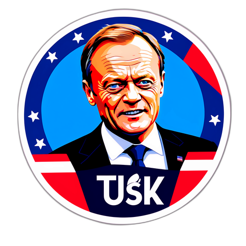 Nowoczesna nalepka z hasłem kampanijnym Donalda Tuska