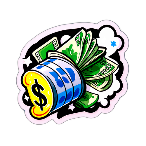 Стильная наклейка с инструкциями по обращению с долларами и рублями в форме комикса