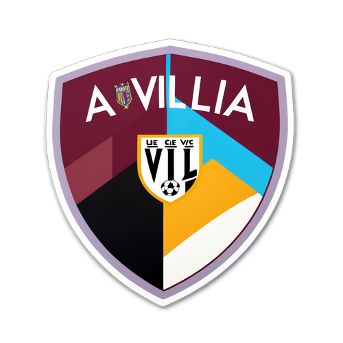 Sticker de fusión del escudo de Aston Villa y Juventus