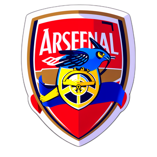Naklejka dla fanów Arsenalu z ikoną klubu i motywującym hasłem