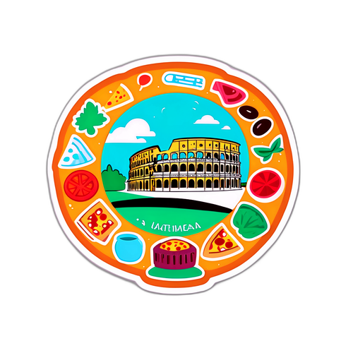 Sticker amuzant și fantezist despre Italia