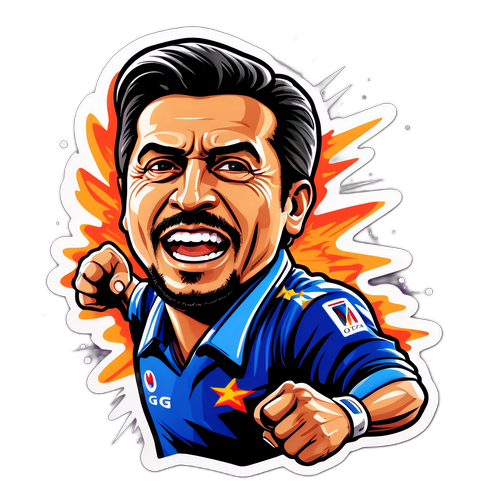 Retrato artístico de Gregorio Rodríguez en acción