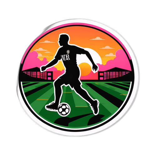 Inter Miami Sticker met Voetballer en Zonsondergang