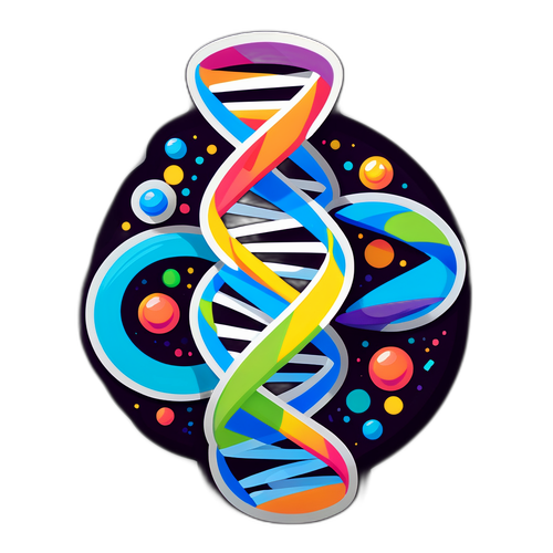 Autocollant de Helice ADN Colorée