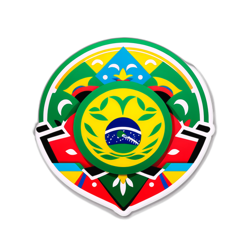 Autocollant Coloré Inspiré par le Football Brésilien