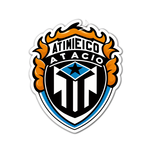 Sticker que combina el emblema del Atlético Mineiro con gráficos de su ciudad