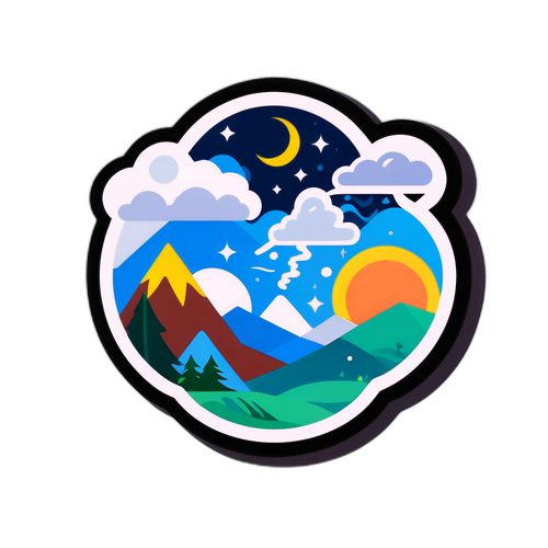 自然天氣現象主題貼紙