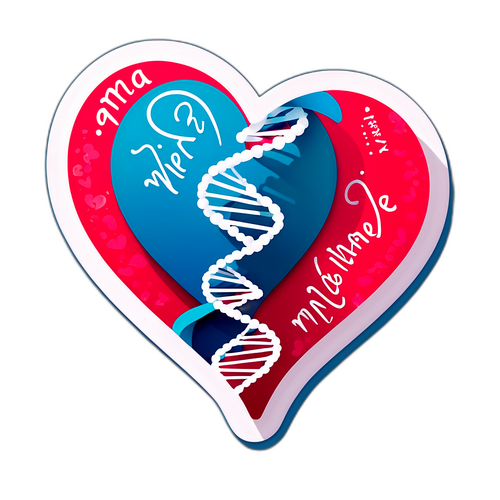 Inimă cu ADN și Inscripția 'Ana, ai fost scrisă pentru mine'