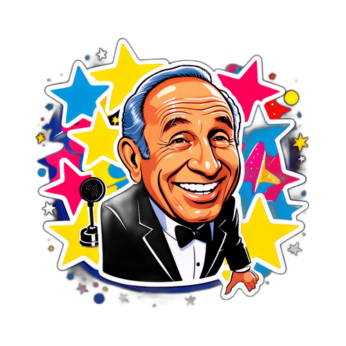 Mel Brooks karikatyyri koomillisella ilmeellä