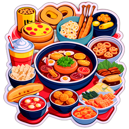 アメ横の食文化をテーマにしたイラスト