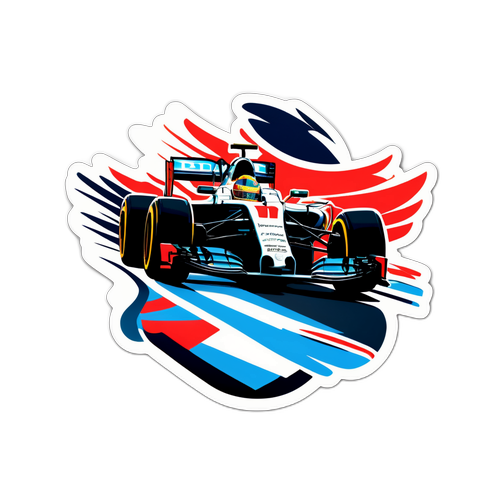 F1賽車激烈瞬間貼紙設計