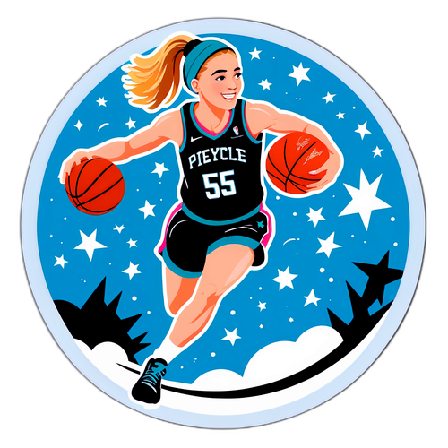 Playful Basketball Sticker of Paige Bueckers