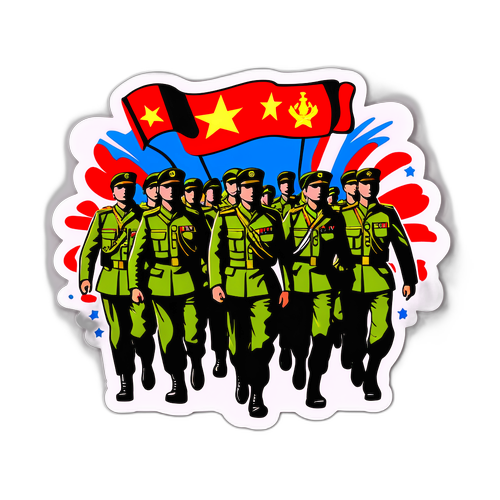 军事阅兵训练贴纸