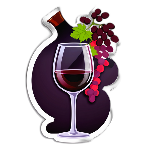 Um Copo de Vinho Tinto com Uvas