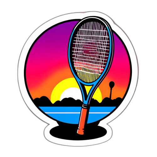 Rachetă de tenis la apus