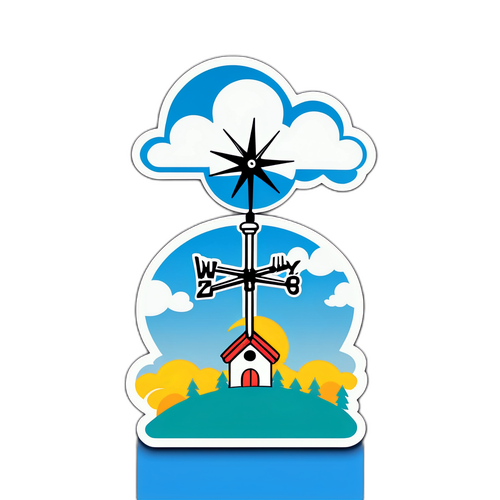 Masayang Sticker ng Buwan na Hangin