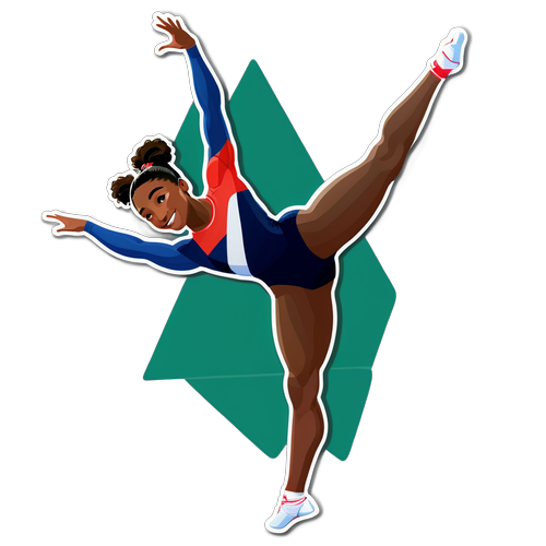 Die Kraft und Anmut von Simone Biles: Ein Aufkleber, der deinen Kampfgeist entfacht!