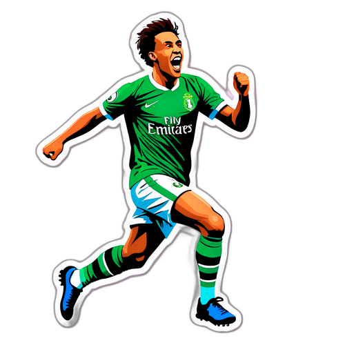 Hình dán cầu thủ Sporting Lisbon ăn mừng bàn thắng