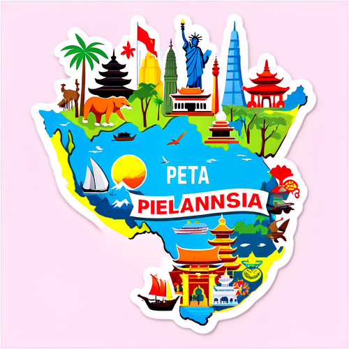 Stiker Peta Indonesia yang Kreatif