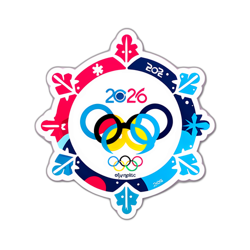 Логотип Зимових Олімпійських ігор 2026 року, стилізований сніжинками і зірками