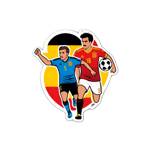 Sports-tema klistermærke: Tyskland mod Spanien