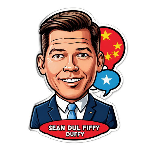 Humorous Political Caricature Sticker