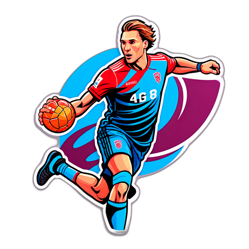 Sticker af Mathias Gidsel med håndbold