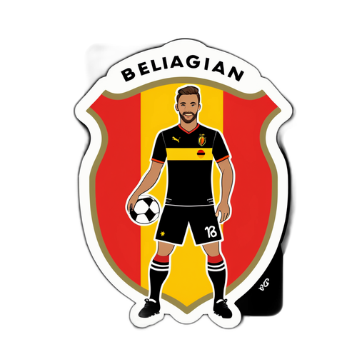 สติ๊กเกอร์ทีมฟุตบอลเบลเยียมในเสื้อทีมชาติ