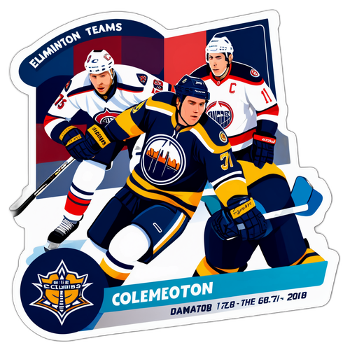 Дизайн хоккейной карточки с командами Эдмонтона и Колумбуса