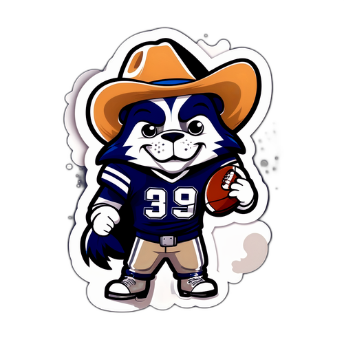 Whimsical Dallas Cowboys Mascot Sticker