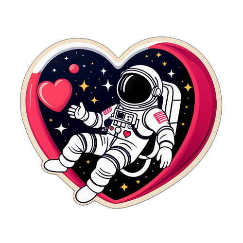 Kalp Şeklinde Uzay Gemisindeki Astronot