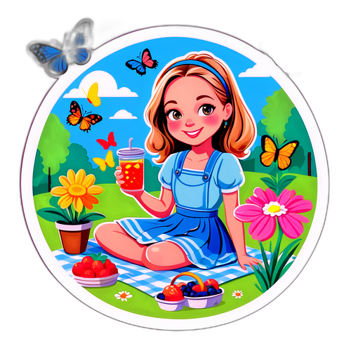 Legesyg og farverig picnic i parken