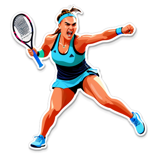 Unglaubliche Momente: Aryna Sabalenka in Aktion – Ein Aufkleber, der Energie ausstrahlt!