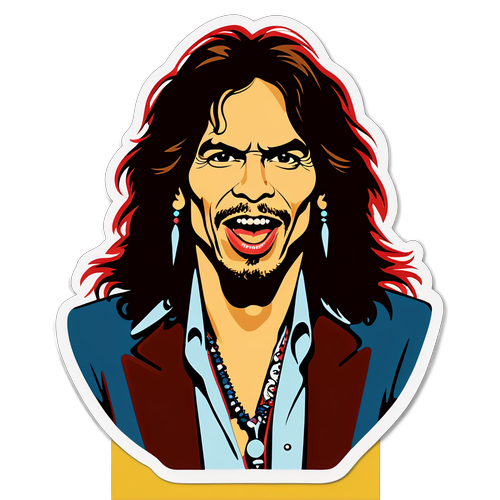 Retro Rock Stjerne: Steven Tyler Klistermærke