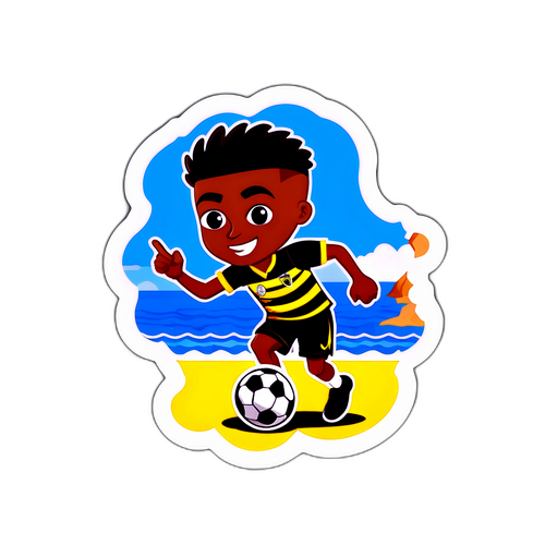Sticker AEK Larnaca z piłkarskim bohaterem