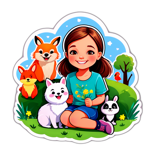 Uśmiechnięta Aleksandra Kwaśniewska w parku z ulubionymi zwierzętami