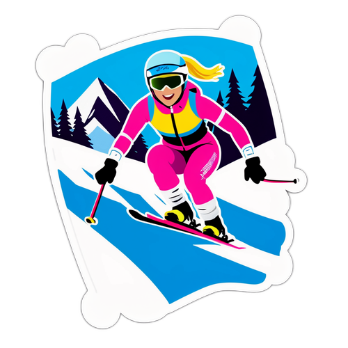 Skiing Enthusiast Sticker