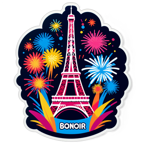 Get Ready for a Spectacular Show! 'Bonjour, Paris 2024!' Sticker Unveiled with Stunning Fireworks!