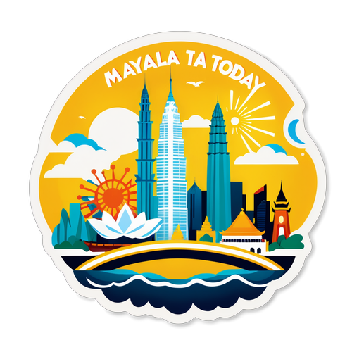 Sticker Dinamik: Malaysia Hari Ini – Kombinasi Pelbagai Monumen dan Simbol Budaya!