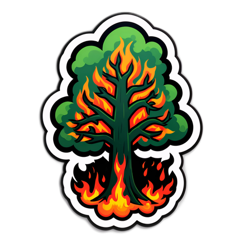 Brandende Boom Sticker