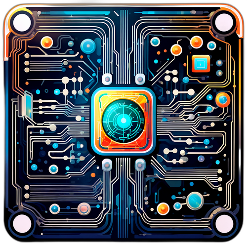 퀀텀 컴퓨터 회로 일러스트