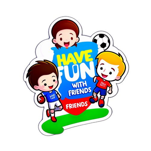 สติ๊กเกอร์การ์ตูนเด็กเล่นฟุตบอล