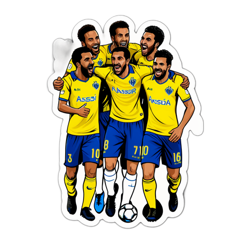 สติ๊กเกอร์นักเตะ Al-Nassr ที่มีอารมณ์ดีหลังจากทำประตูได้