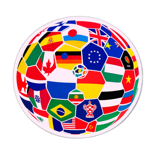 Representasi Artistik Bola Sepak dengan Bendera Negara