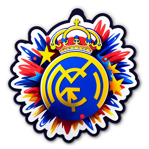 Desain Bermain Logo Real Madrid dengan Kembang Api Meriah