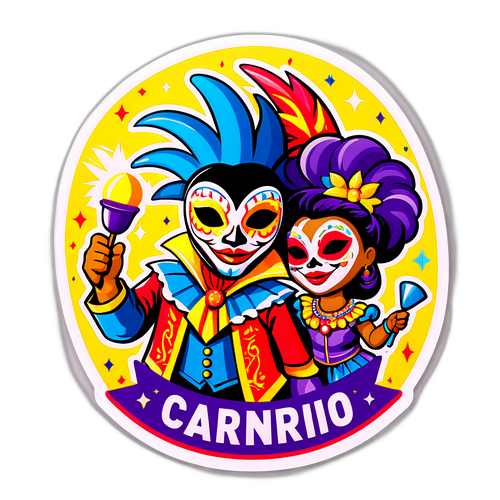 Sticker que celebra el carnaval de Rosario