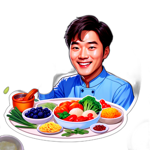 요리하는 백종원이 웃고 있는 스티커